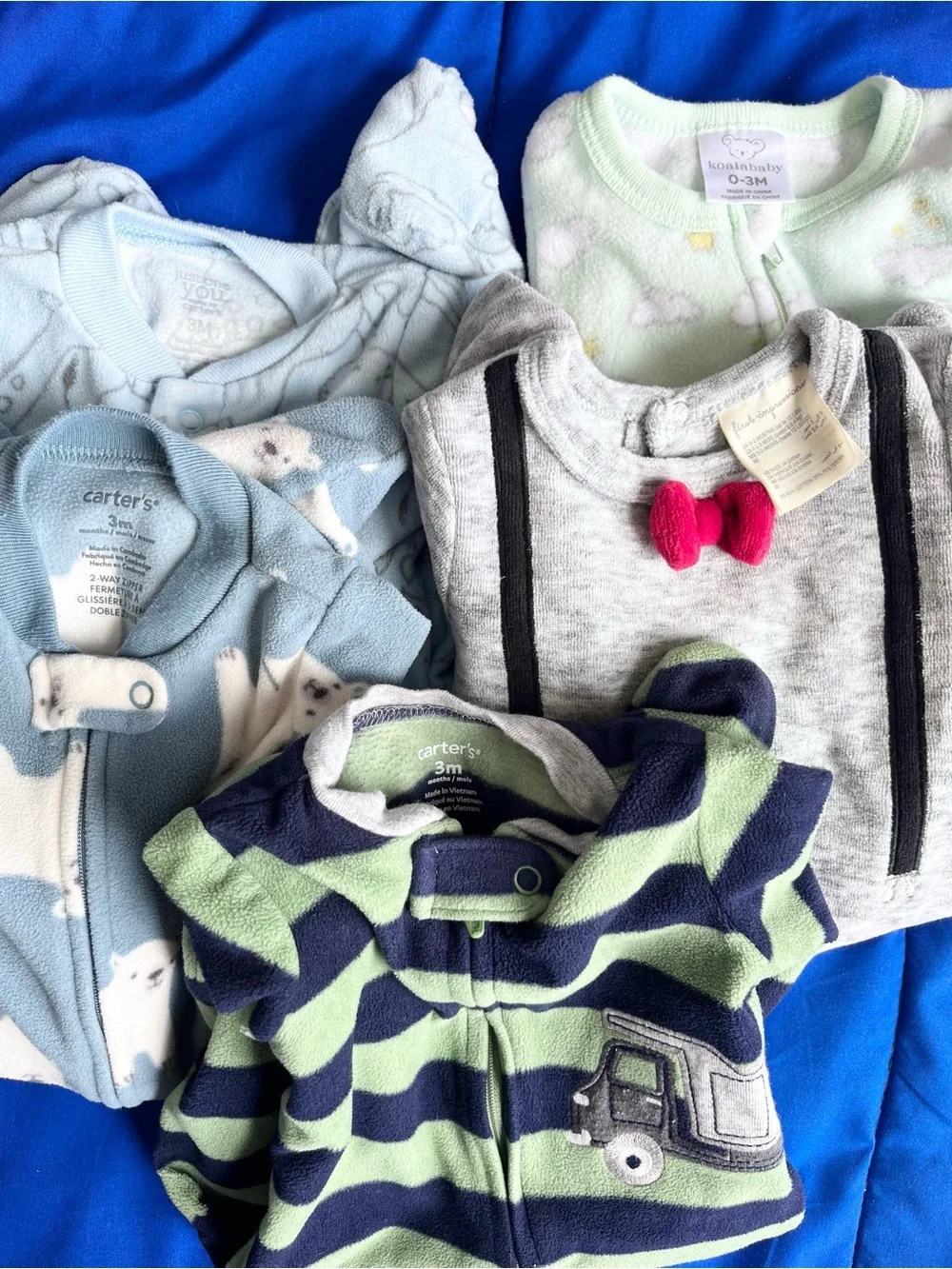 CARTER’S Baby Fleece Footed Pajamas (5) 0-3 Months
